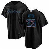 Men's Miami Marlins #23 Max Meyer Black Cool Base Stitched Jersey Dzhi,baseball caps,new era cap wholesale,wholesale hats